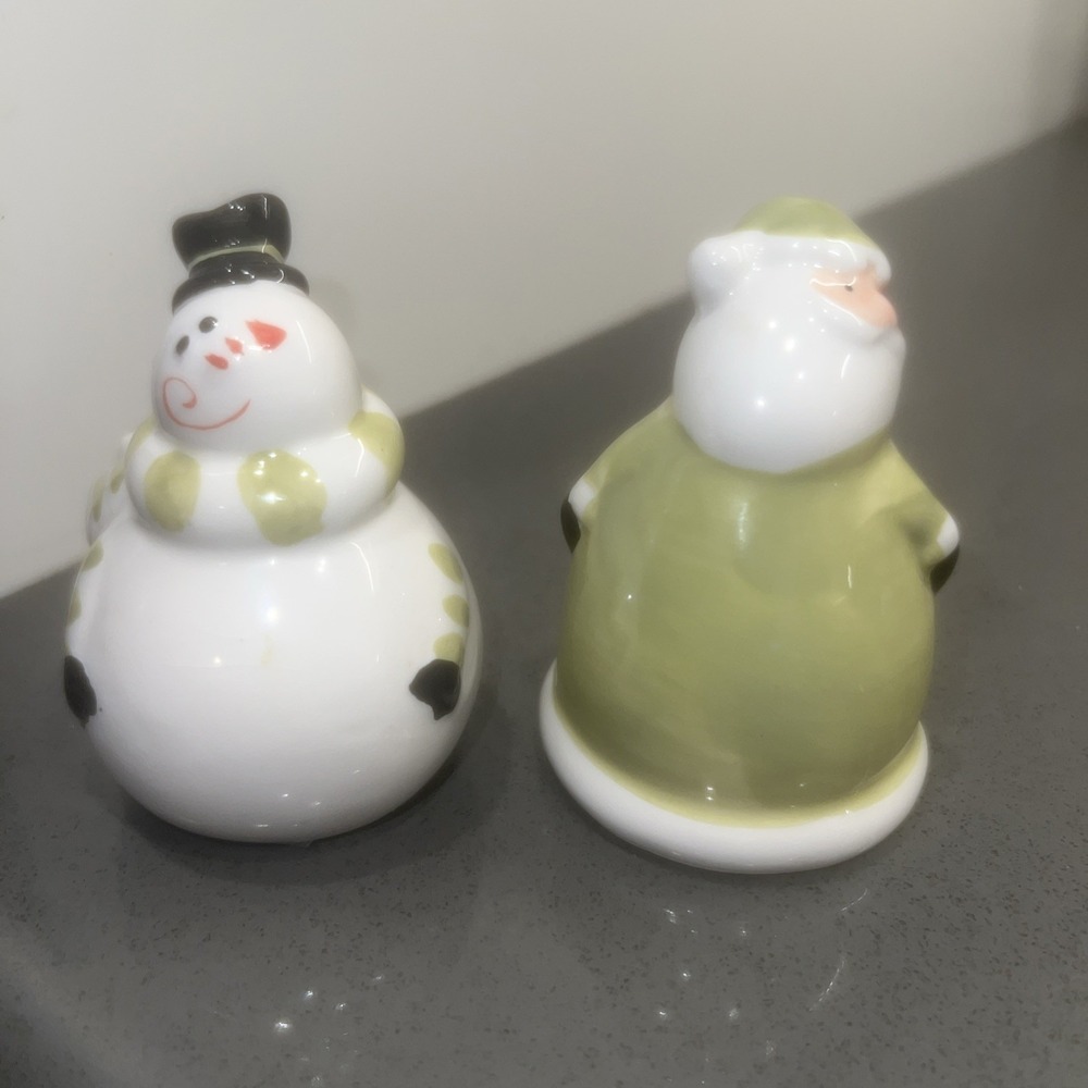 Pacific Island Creations Co Ltd Salt and Pepper Shakers Santa and Snowman China
